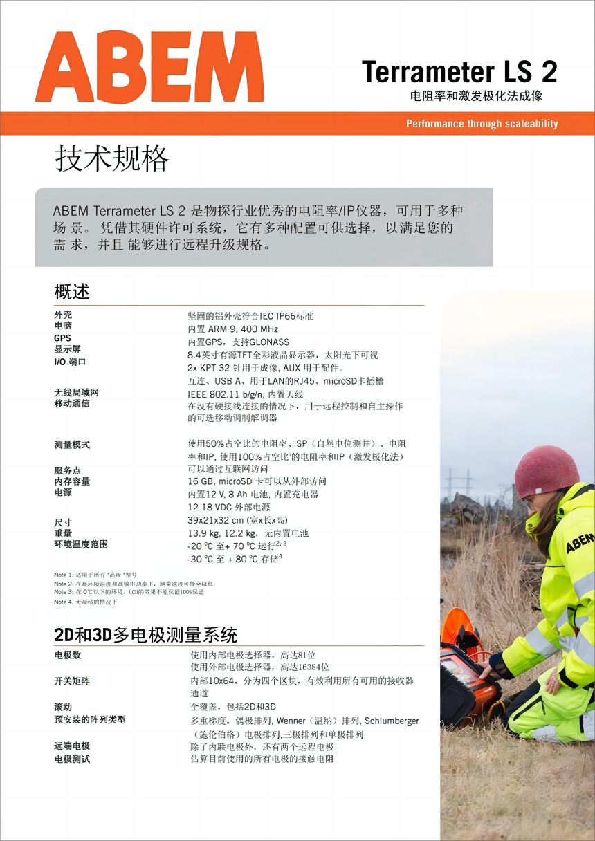 ABEM Terrameter LS 2 電阻率和IP成像 探地雷達(dá)